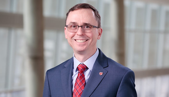 Image with caption: Michael Ash, MD, executive vice president-chief transformation officer for UNMC and Nebraska Medicine